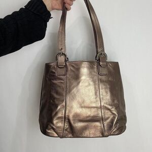 Vintage Y2K Coach Soho Metallic Leather Tote Bag